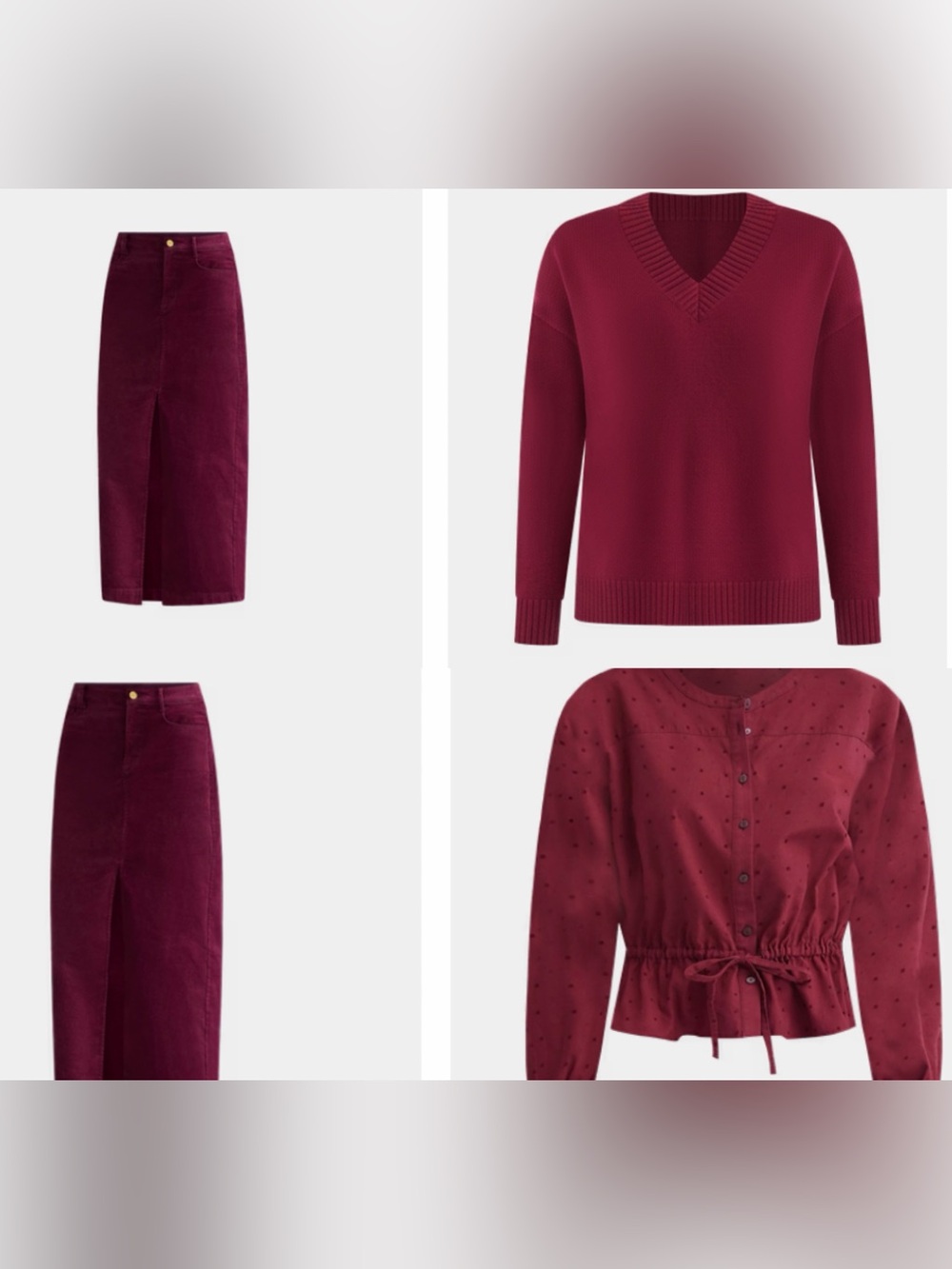 Loft Women’s Brushed Corduroy Midi Skirt in Deep Wine - Picture 4 of 17